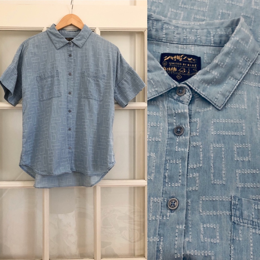 United by Blue organic cotton textured chambray XL
